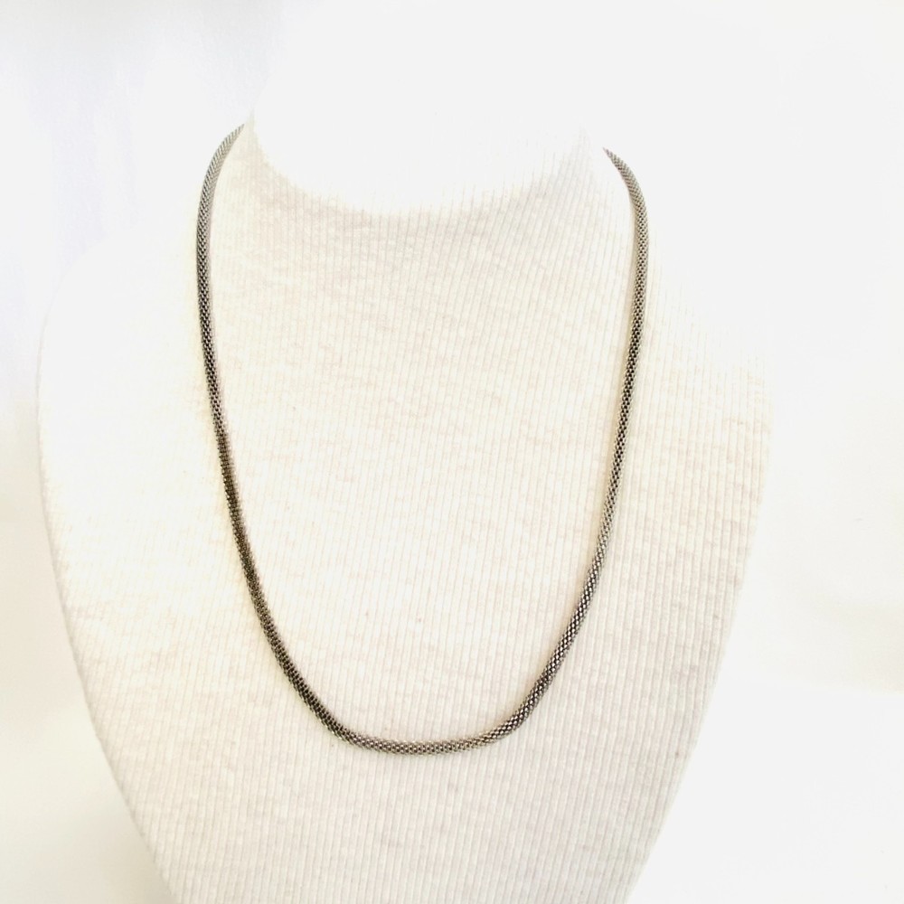 💎Silver Tone Necklace Snake Chain Matinee Length Lobster Claw Clasp
